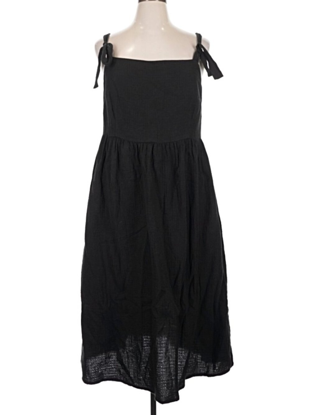 Lucy & Yak Faye Cotton Gauze Midi Dress Black UK 16/US 12 Sold Out EUC - Picture 2 of 5
